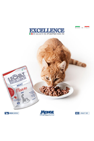 Monge Cat Wet Food Pouche with beef -100g - Lechat Excellence by Monge