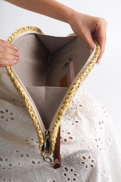 Mubiano Letní rafiová oválná béžová taška a kabelka -MSFT2525-BJ