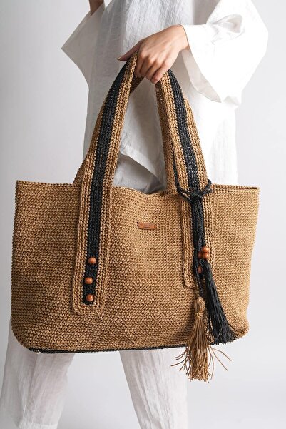 Mubiano Καλοκαιρινή μακριά τσάντα Raffia Beige Daily & Beach -MSLY1500-BJ