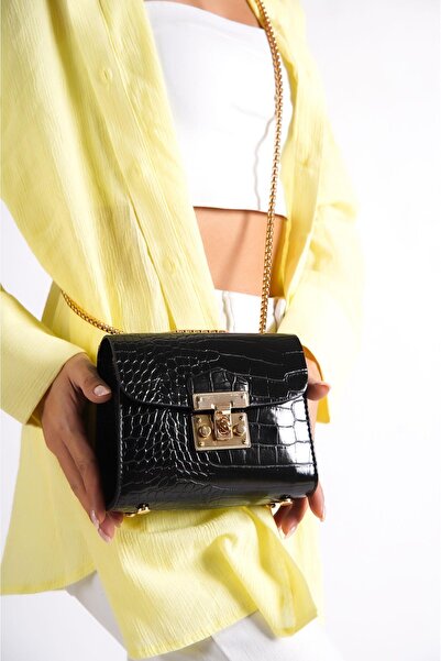 Mubiano 1130-S Geantă de umăr, de mână și de braț, cu curea de lanț în formă ...