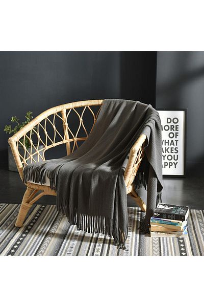 fun zone Nordic Ins Knitted Striped Blanket Blanket Casual Blanket Sofa Cover Bed Tail Towel 130*170cm
