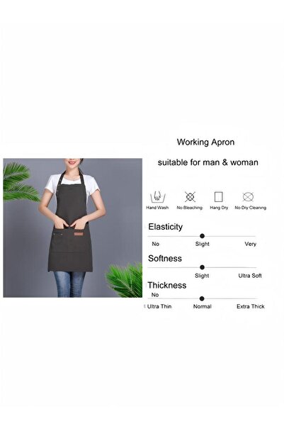 Generic Solid Color Apron Gray For Kitchen Barbershop