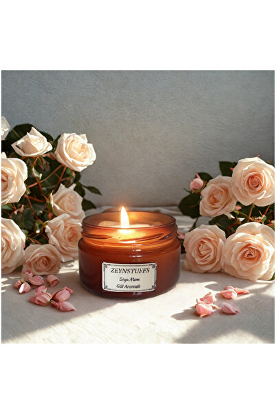 ZEYNSTUFFS HEDİYE EŞYA Vanilya, Gül, Amber Kokulu Amber Cam Kavanoz 230 cc SO...