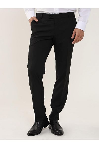 Dufy Black Men's Regular Fit Classic Trousers -103979