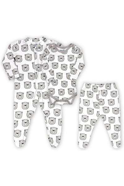 Moon Organic Baby 3 in 1 Gift Set Romper Body Suit Jogger – for 0-3 Months Full Sleeve