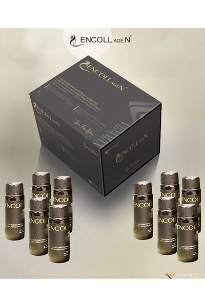 VIDAMAX Encollagen | Italian Pro-Collagen with Hyaluronic Acid, CoQ10 & Multivitamins 10 Shots (50ml )