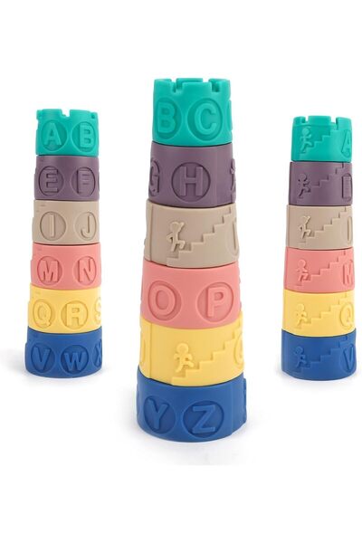 Moon Stacking Educational Toys – Montessori Toy Tower with Letters - Symbols ...