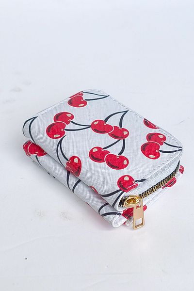 Ecrou Cherry Patterned Covered Handbag White
