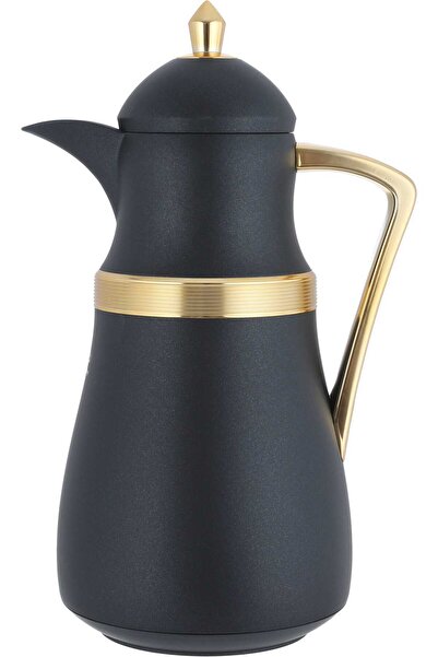 Alsaif Gallery Najd Thermos Set, Saif Gallery, 1/1 liter, Inner glass insulation, Outer plastic - Black