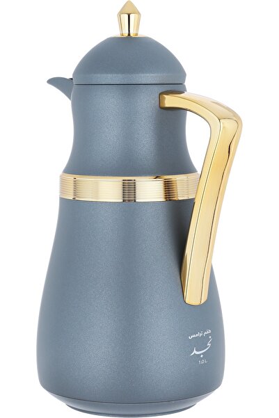 Alsaif Gallery Najd Thermos Set from Saif Gallery, 1/1 liter capacity, insulated glass interior, plastic exterior.