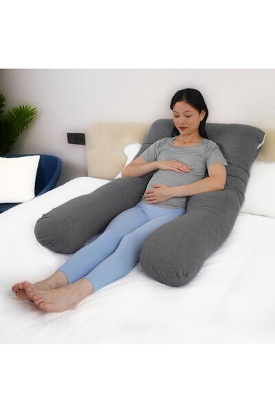 Moon Organic U Shaped Maternity pillow - Grey