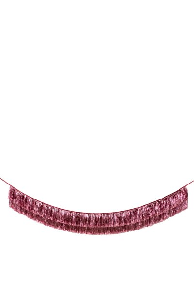Meri Meri - Pink Tinsel Fringe Garland - Pembe Püsküllü Asılan Süs