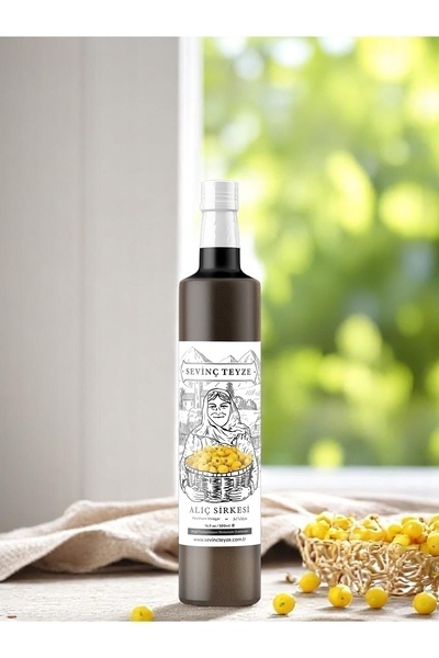 Organik Teyze Sevinç Teyze Doğal Fermantasyon Alıç Sirkesi 500 ml ( Natural Fermentation Hawthorn Vinegar)