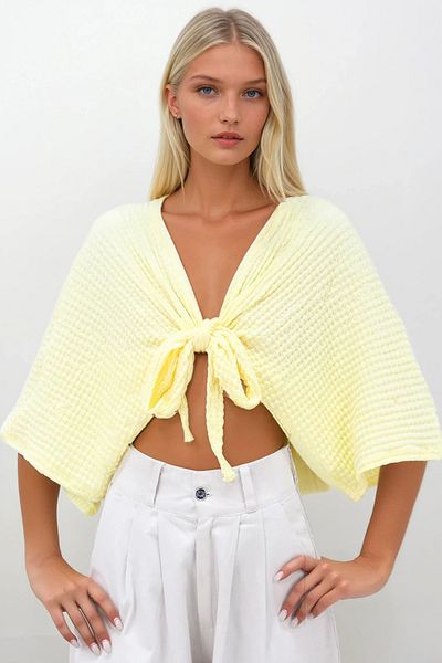 VAGGON BLUZĂ CROP BLUZĂ SARI BATMAN DETALIE LEGATĂ PRMX14279