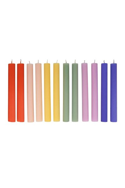 Meri Meri - Rainbow Taple Candles - Gökkuşağı Masa Mumları (12'li)