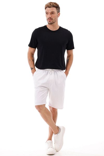 freemen Men's White Pocket Shorts – Comfortable Fit, Lightweight and Breathable Fabric