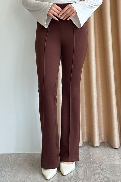 InStyle High Waist Spanish Leg Bitter Coffee Palazzo Pants