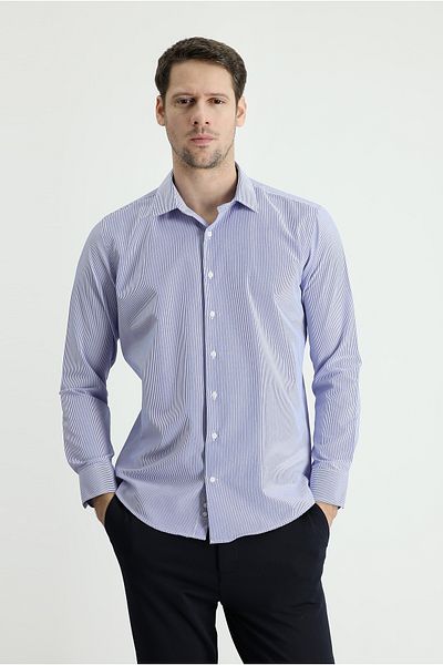 Kiğılı Cămașă din bumbac cu dungi slim fit cu mânecă lungă