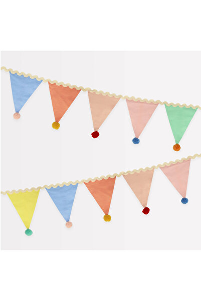 Meri Meri - Pastel Pom Pom Flag Garland - Pastel Pom Pom Bayrak Asılan Süs