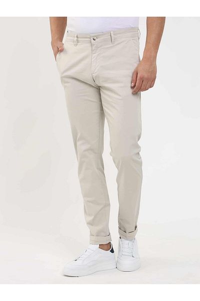 Dufy Men's Regular Fit Bone Straight Trousers -105350
