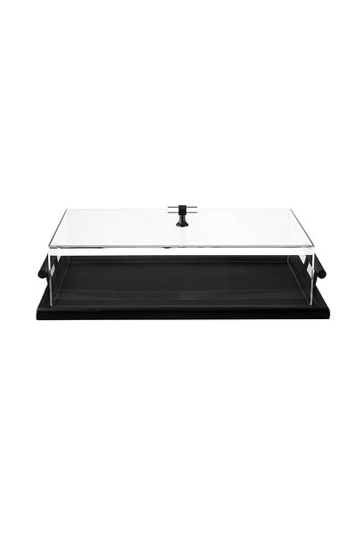 ABAREEK Rectangular cake plate with clear acrylic cover 46 x 30 cm