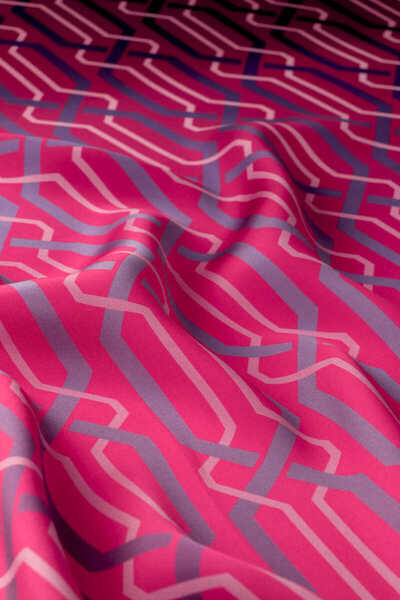 Bursa İpek Μεταξωτό μαντίλι Sura Fuchsia με πλεκτό σχέδιο