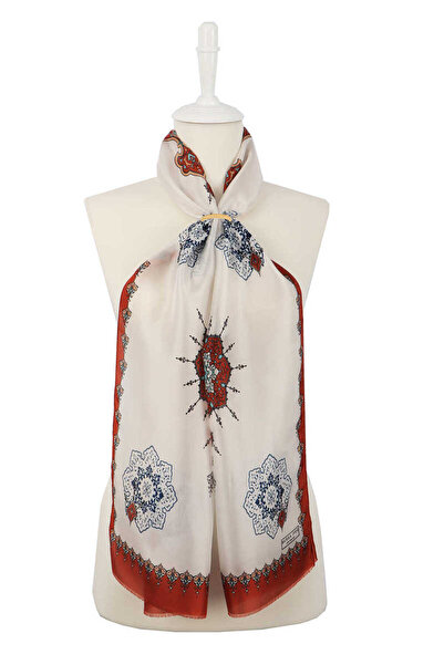 Bursa İpek Μεταξωτό μαντήλι Tan Green Belly Voile