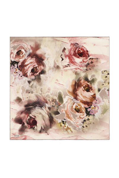 Bursa İpek Μεταξωτό μαντίλι Sura με μοτίβο παστέλ πούδρας