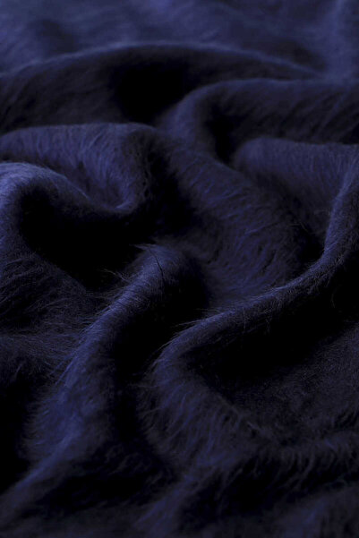 Bursa İpek Navy Blue Angora Shawl