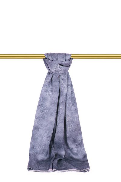 Bursa İpek Amethyst Brush Pattern Silk Shawl