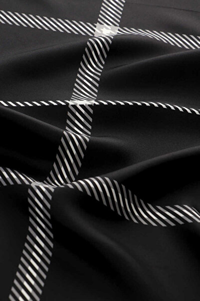 Bursa İpek Μαύρο καρό μεταξωτό μαντήλι