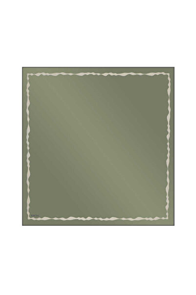 Bursa İpek Πράσινο μεταξωτό κασκόλ - Σχέδιο Water Wave Edge