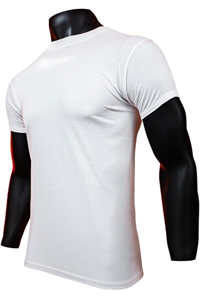 TEXTELO Men's Combed Cotton White T-Shirt - Crew Neck, Short Sleeve, Made in Egypt