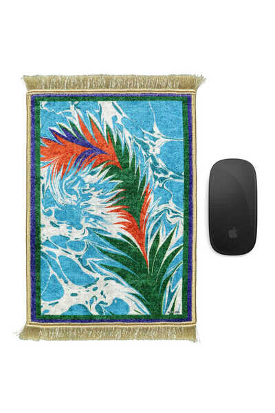 Bursa İpek Turquoise Decorative Small Carpet Mousepad