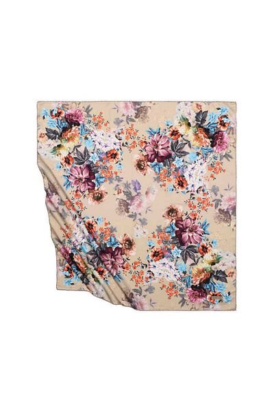Bursa İpek Yellow Fulya Pattern Silky Scarf