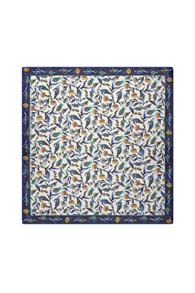 Bursa İpek Μαλακό κασκόλ με σχέδιο μπλε τουαλέτας