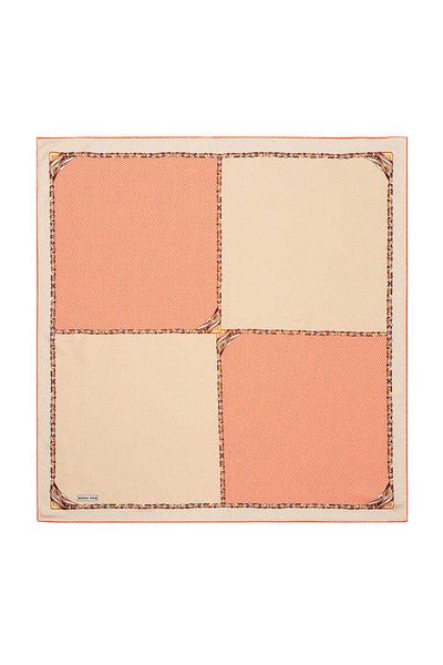 Bursa İpek Orange Straw Pattern Twill Silk Scarf