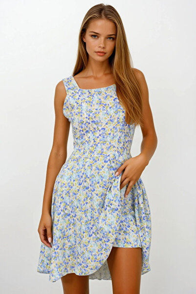 VAGGON Жіночі сині плісировані шорти з U-подібним вирізом на блискавці Vs00221