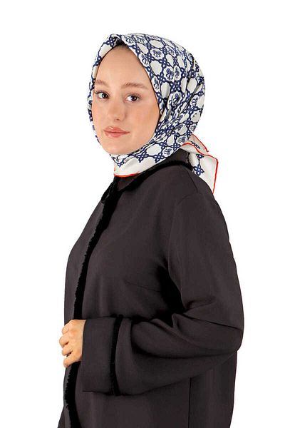 Bursa İpek Ecru Chain Monogram Twill Silk Scarf
