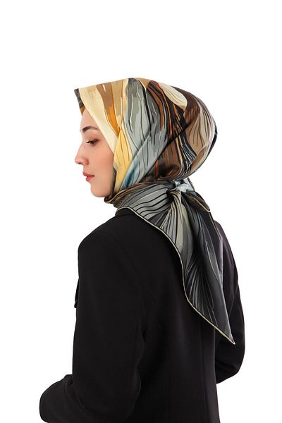 Bursa İpek Mint Arya Pattern Twill Silk Scarf