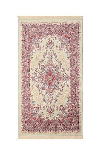 Bursa İpek Cream Velvet Rug Prayer Rug