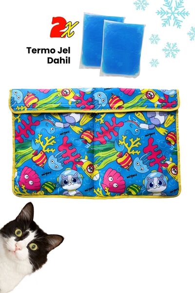 Miyav Kedi Isıtıcı & Serinletici Minder 60x40 Cm | 2 Termo Jel Dahil Aqua Tem...