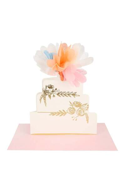 Meri Meri - Floral Cake Card - Çiçekli Pasta Tebrik Kartı