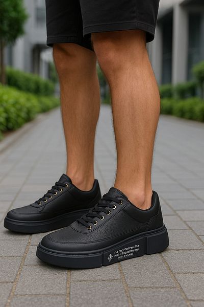 Nstil Casual Men's Sports Shoes Lace-Up Stitching Detail Lightweight Thick High Sole Sneaker Mc06