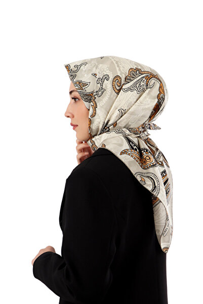 Bursa İpek Копринен шал с шарка от кепър и камък