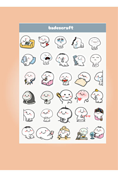 badescraft Şeffaf Tepki Sticker Küçük Boy- Şeffaf Sticker- Tepki Mood Sticker- Etiket- Kitaplar-Ajandalar İçin