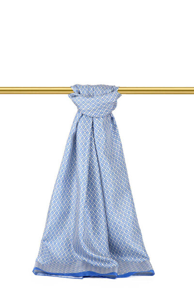 Bursa İpek Індиго Петік Десен Твіл Шовковий Шаль