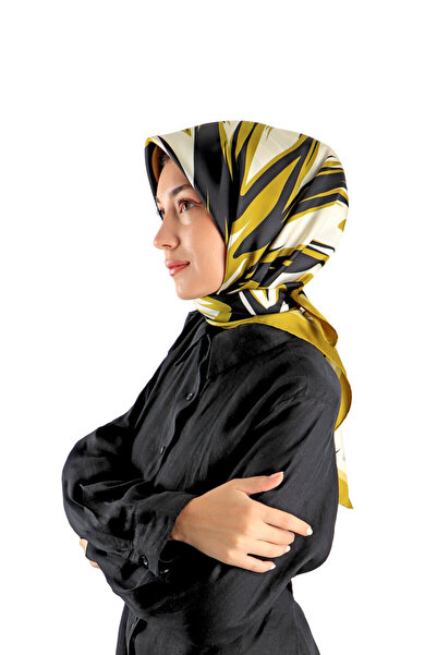 Bursa İpek Μεταξωτό μαντήλι Acid Green Nilsu με σχέδιο Twill