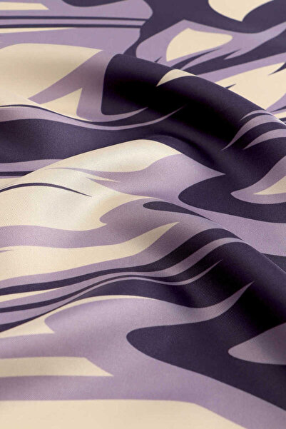 Bursa İpek Μεταξωτό μαντίλι Nilsu με σχέδιο λιλά Twill