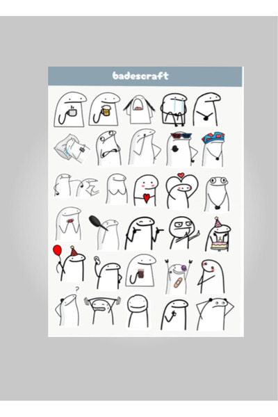 badescraft Şeffaf Tepki Sticker Büyük Boy- Şeffaf Sticker- Tepki Mood Sticker...